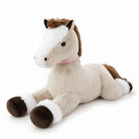 Reusachtige paard knuffel bruin wit 90-120 cm