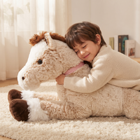 Reusachtige paard knuffel bruin wit 90-120 cm