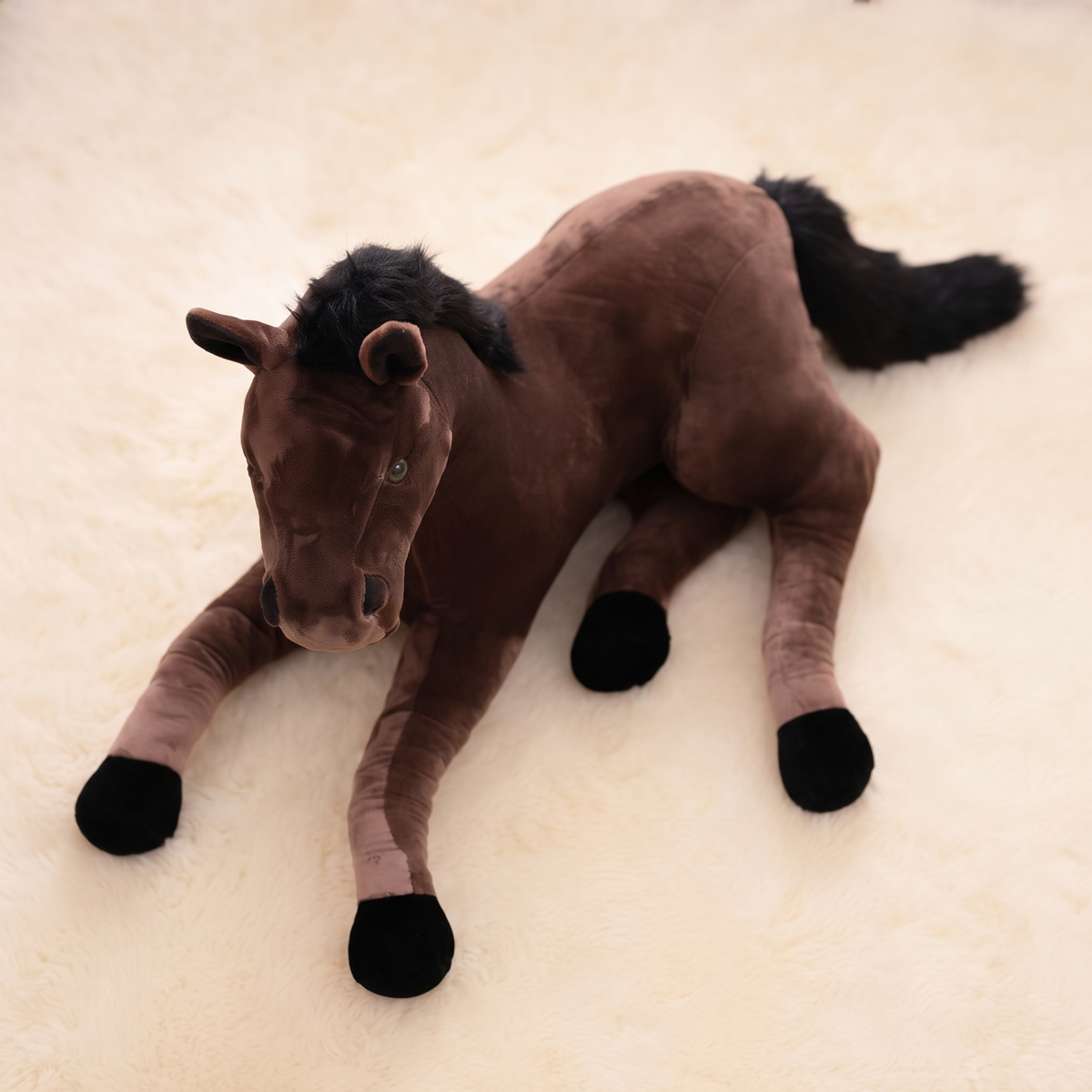 Bruin paard knuffel 65 cm