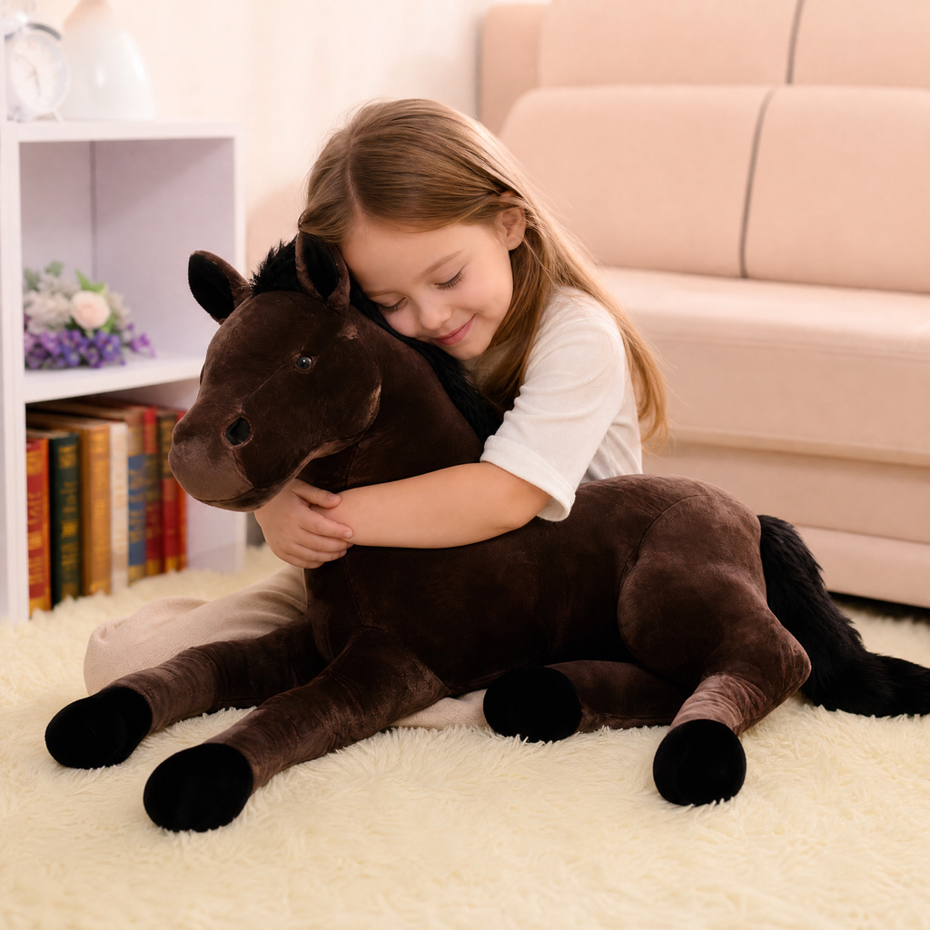 Bruin paard knuffel 65 cm