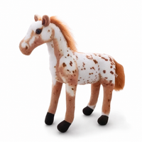 Realistische paard knuffel wit en bruin