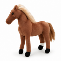 Realistische bruine paard knuffel met blonde manen