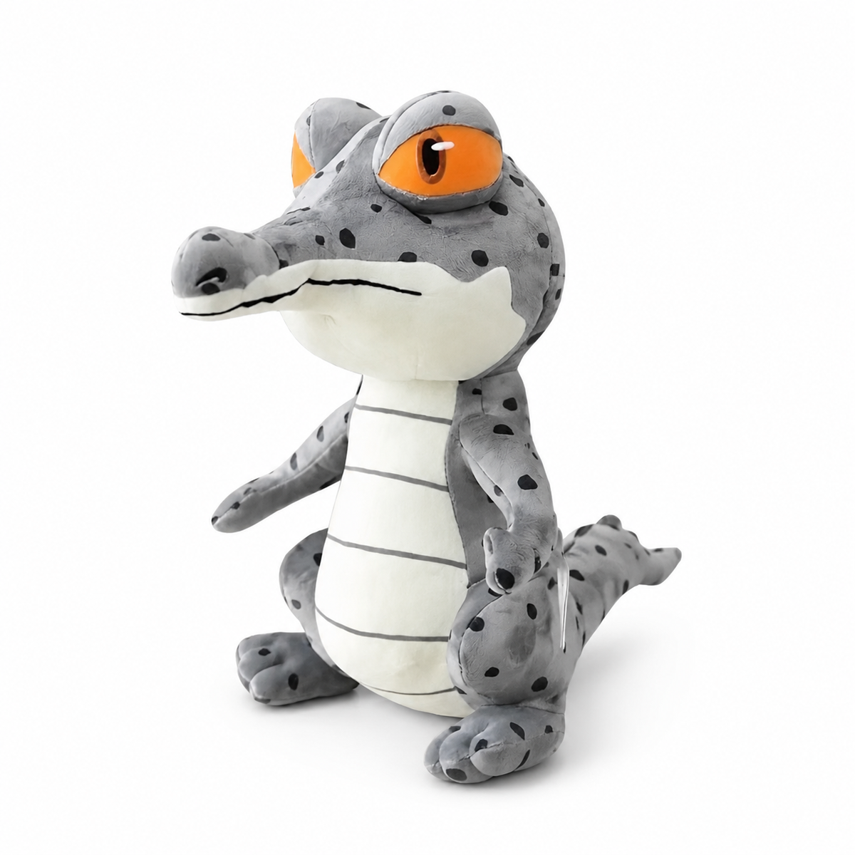 Krokodil knuffel met grote expressieve ogen