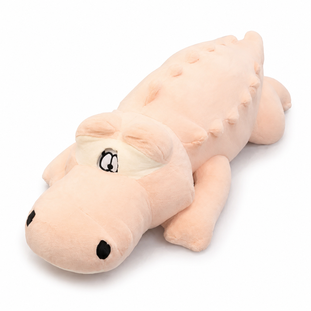 Reusachtige roze krokodil knuffel