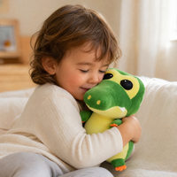 Kawaii krokodil knuffel groen en geel
