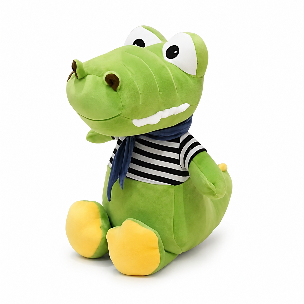 Baby krokodil knuffel in streepjestrui