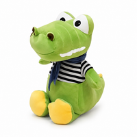 Baby krokodil knuffel in streepjestrui