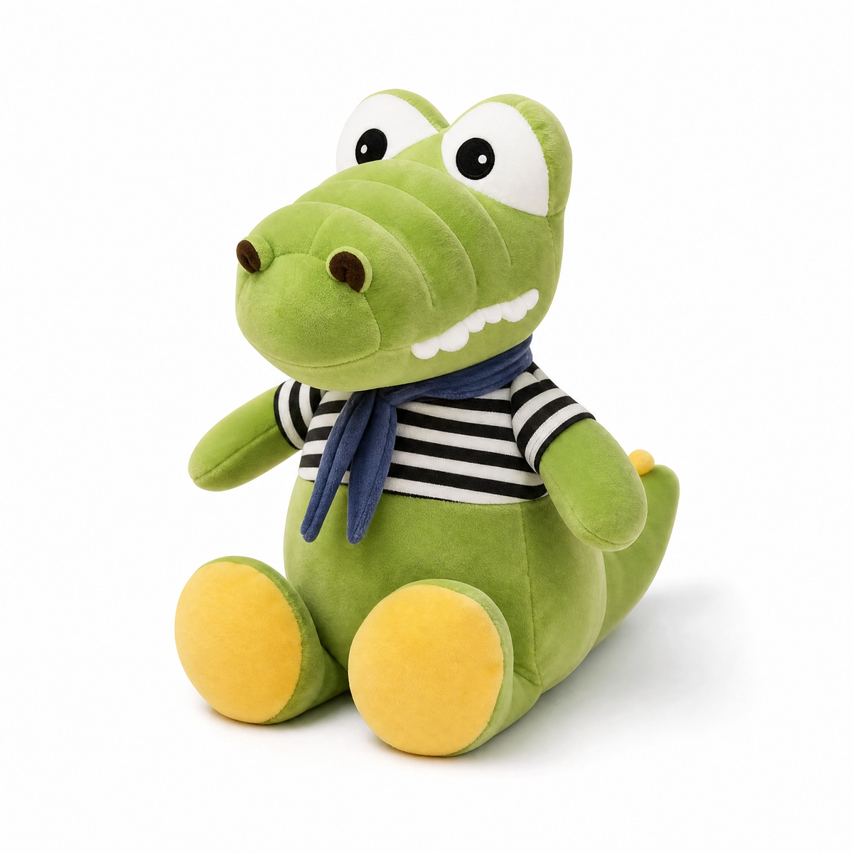 Baby krokodil knuffel in streepjestrui