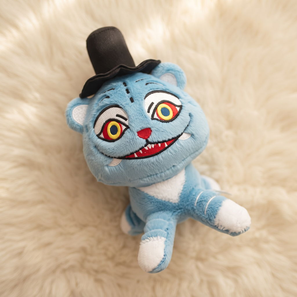 Decoratieve blauwe tijger knuffel met hoed