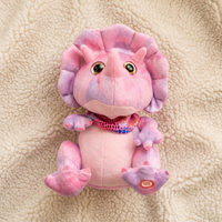 Interactieve roze dinosaurus knuffel 30 cm