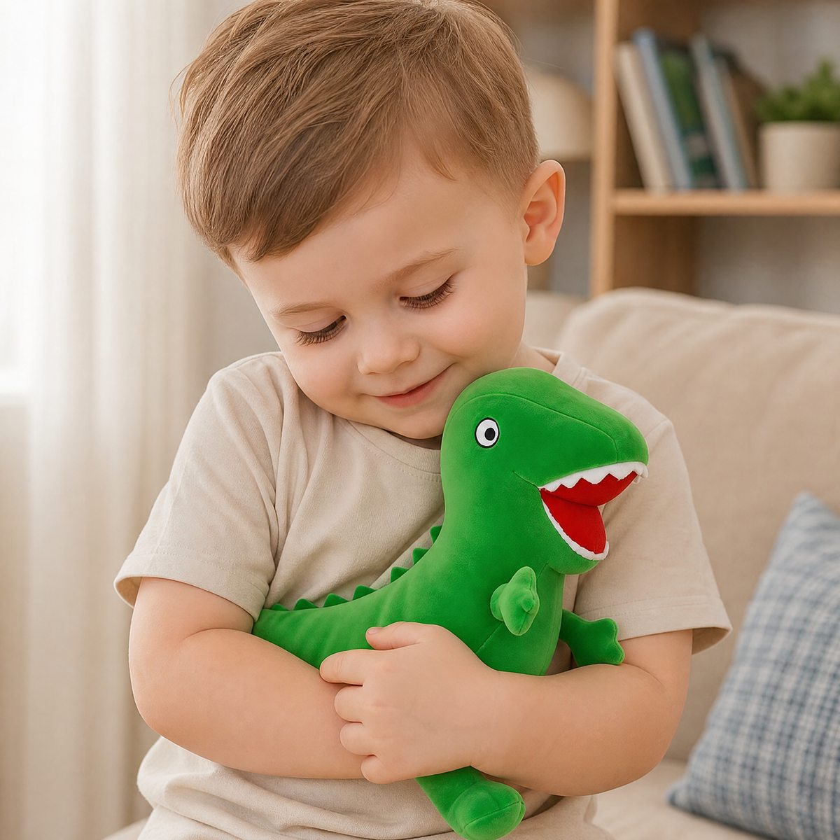 Groene dinosaurus knuffel George Big 19 cm