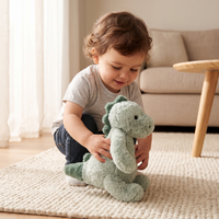 Ultrazachte groene dinosaurus knuffel 22 cm