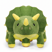 Superzachte groene triceratops dinosaurus knuffel