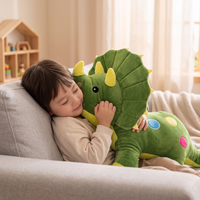 Superzachte groene triceratops dinosaurus knuffel