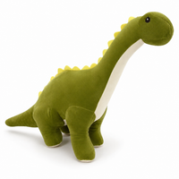 Groene diplodocus knuffel met lange nek
