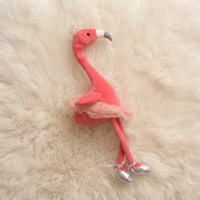 Roze flamingo knuffel 35 cm met zachte kroon