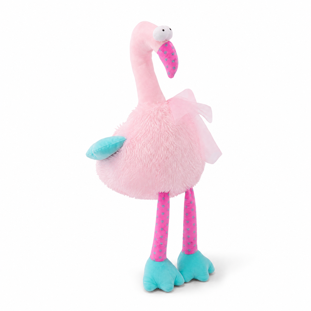 Kleurrijke roze flamingo knuffel