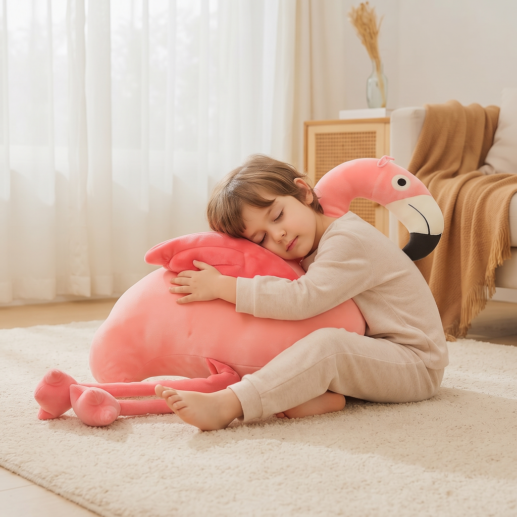 Reusachtige decoratieve roze flamingo knuffel