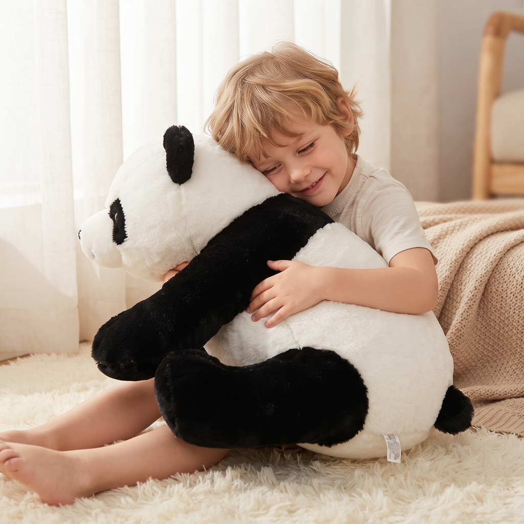 Reusachtige panda knuffel zwart-wit