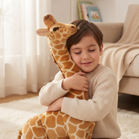 Reusachtige realistische giraf knuffel