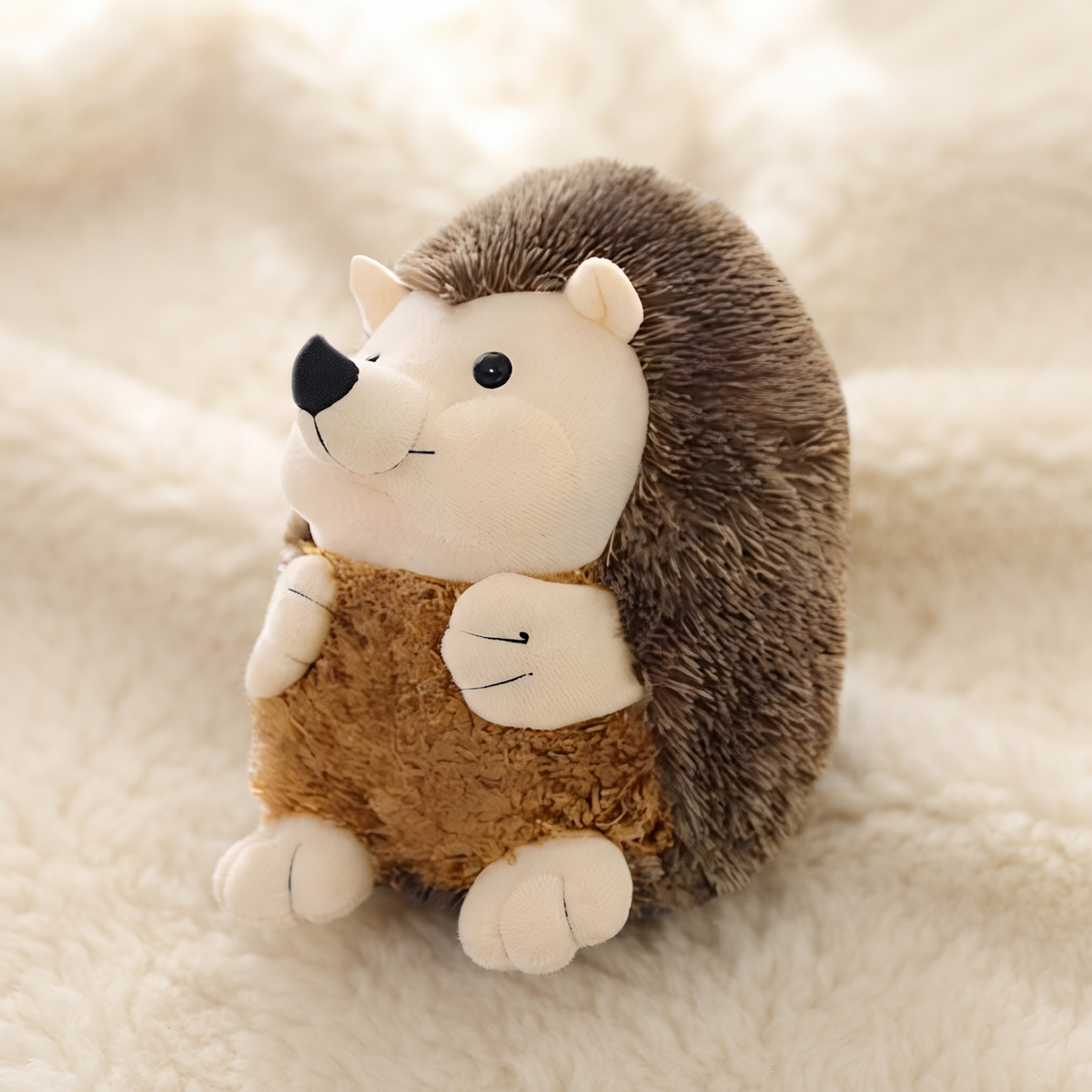 Egel knuffel met bruin vestje 18 cm