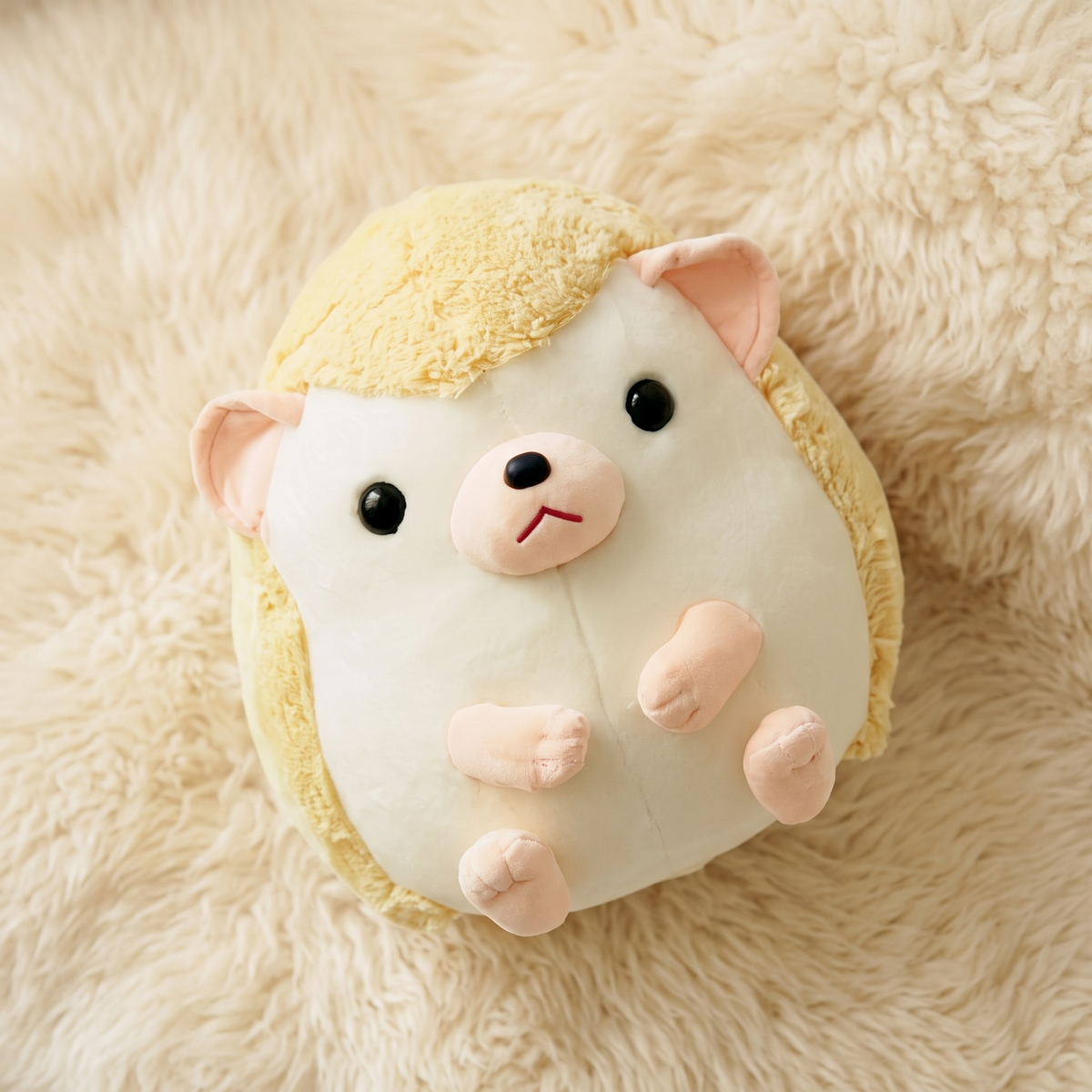 Kawaii egel knuffel geel en beige