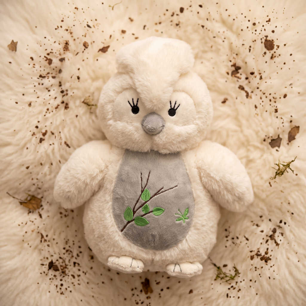 Kawaii witte uil knuffel 30 cm