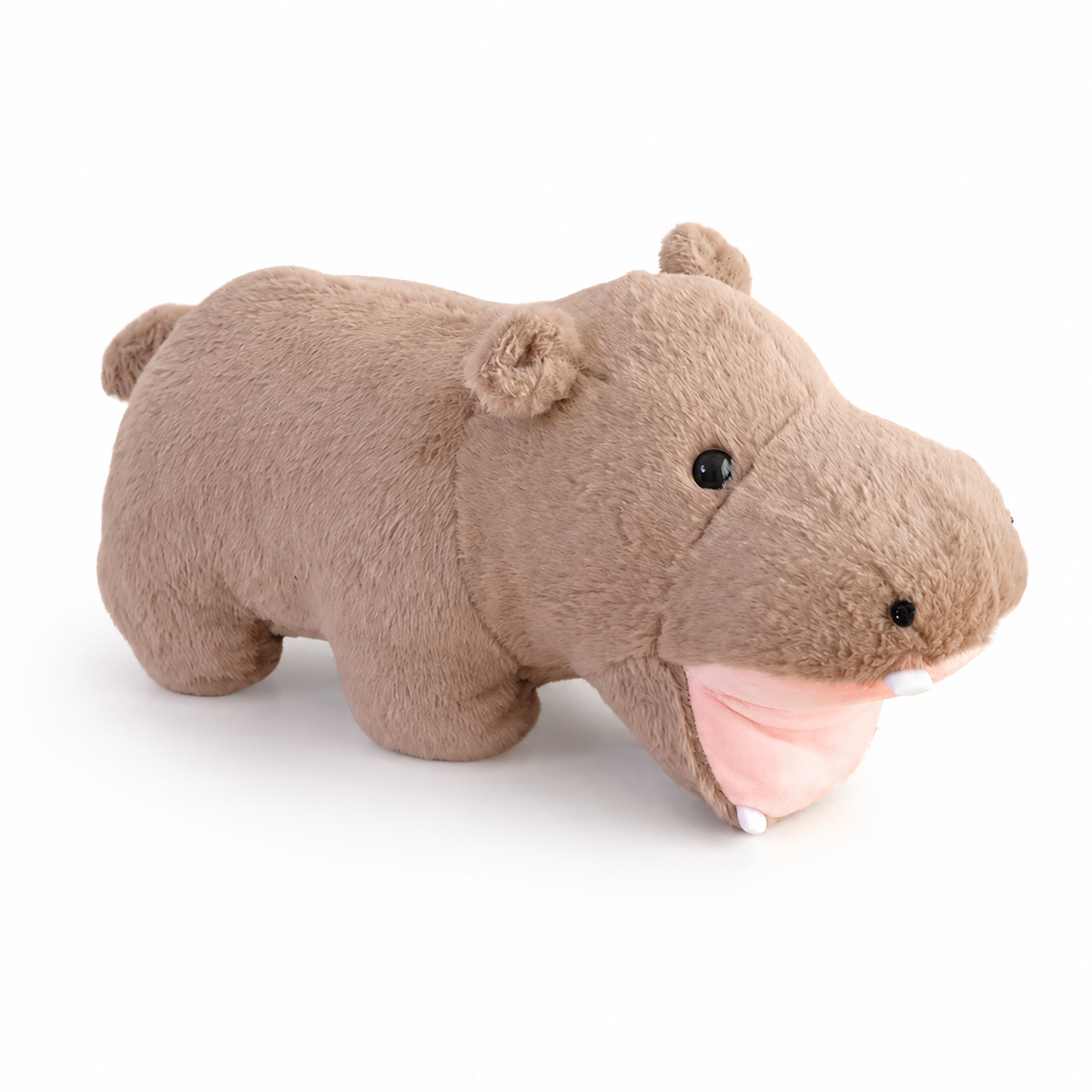 Nijlpaard knuffel met open bek