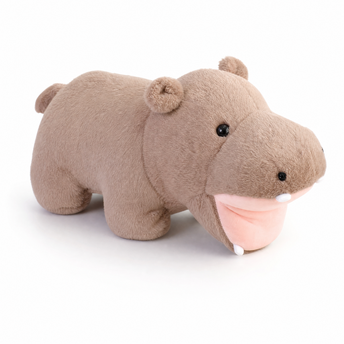 Nijlpaard knuffel met open bek