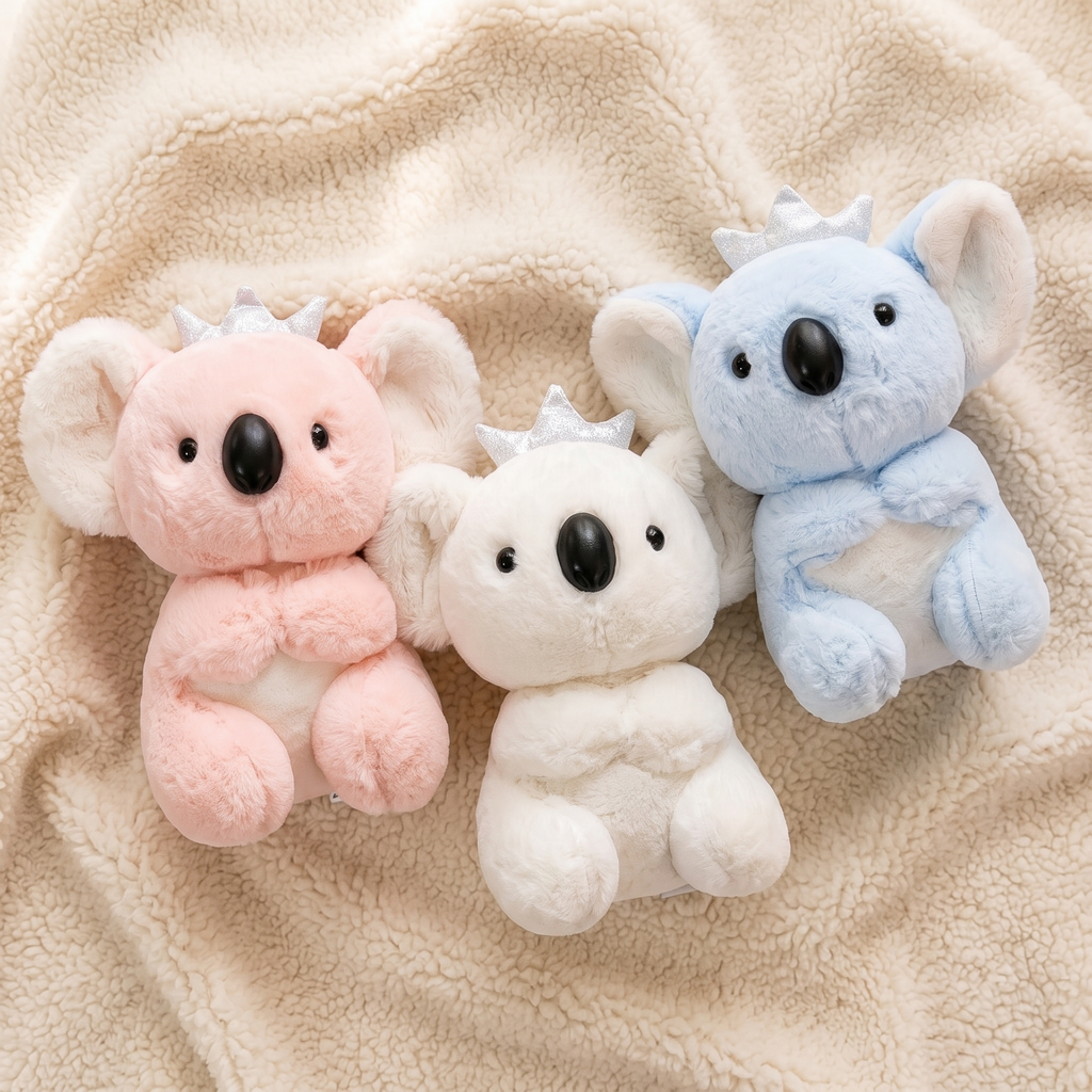 Koala knuffel met kroon 20 cm