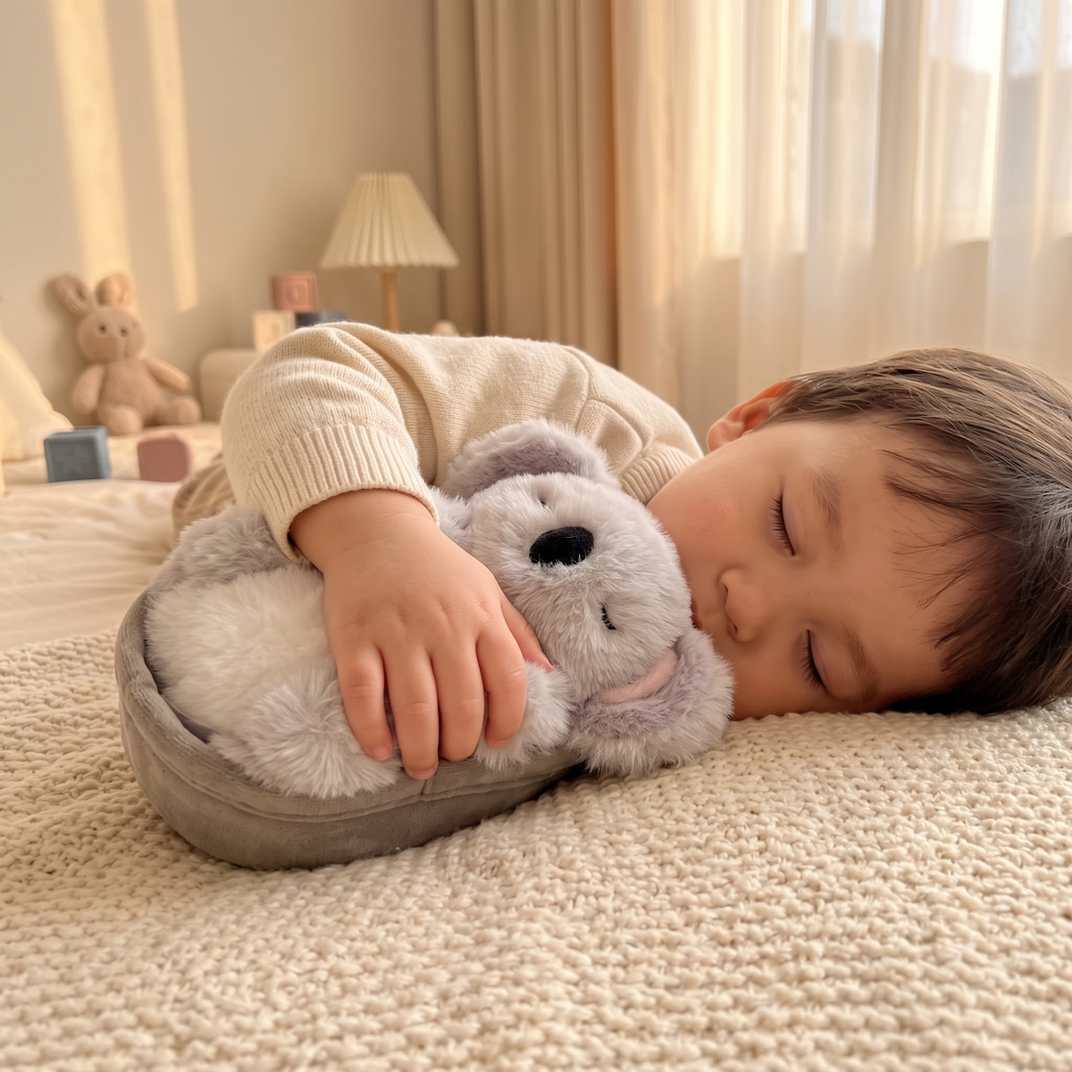 Slapende koala knuffel met knus nestje
