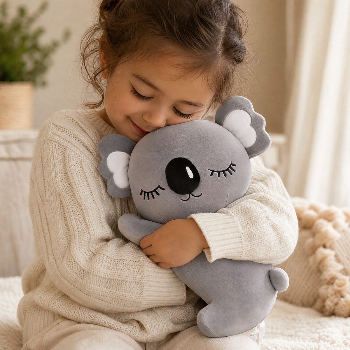 Grijs koala knuffelkussen
