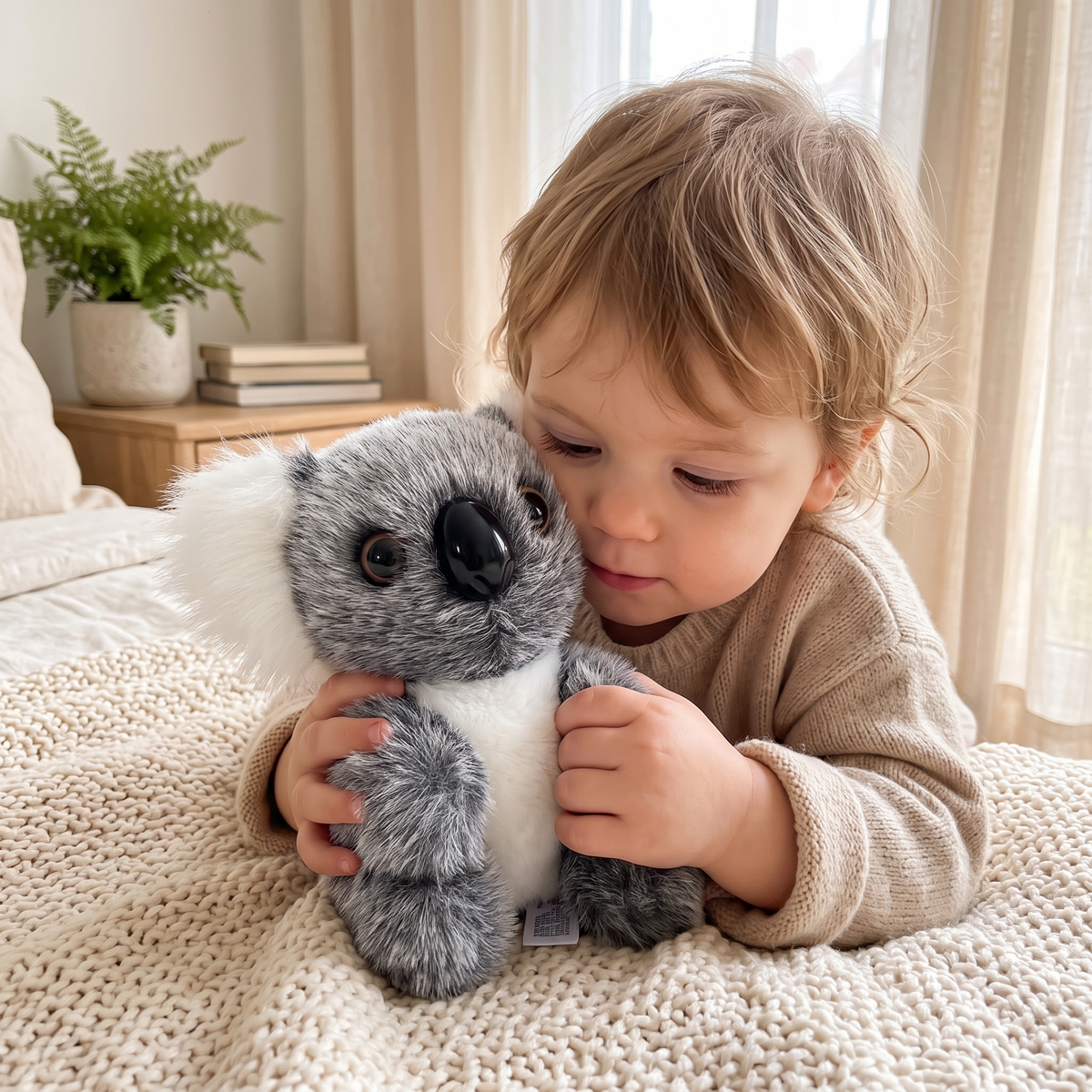 Realistische koala knuffel grijs en wit