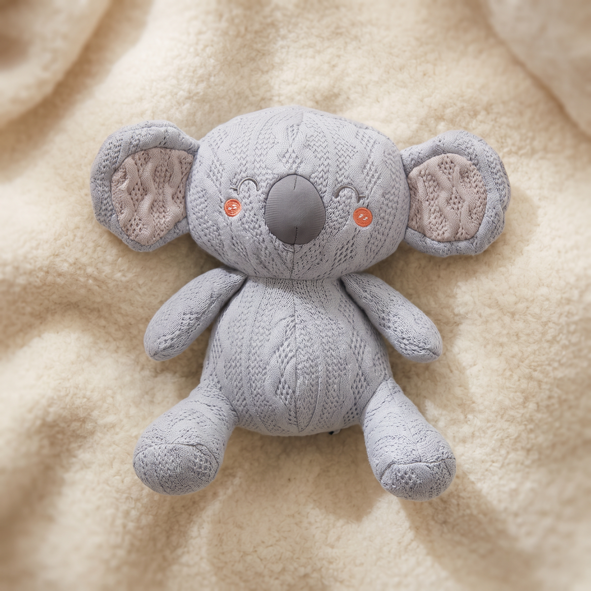 Gebreide koala knuffel blauwgrijs 20 cm