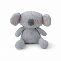 Gebreide koala knuffel blauwgrijs 20 cm