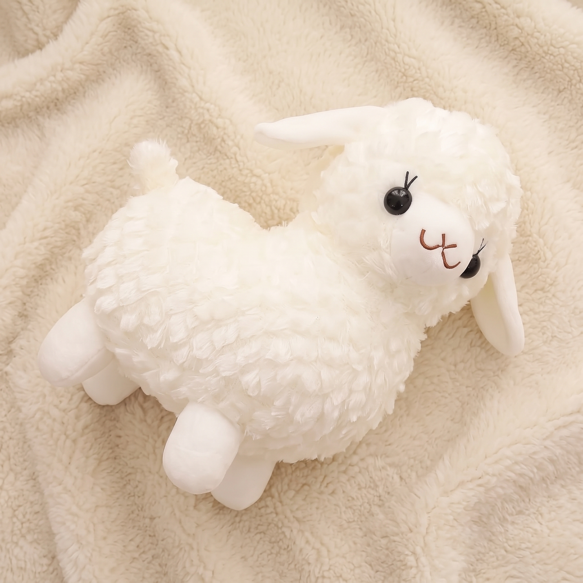 Wit baby lama knuffeldoekje 20 cm