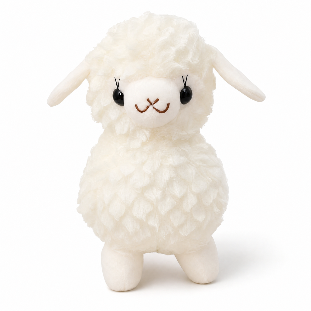 Wit baby lama knuffeldoekje 20 cm