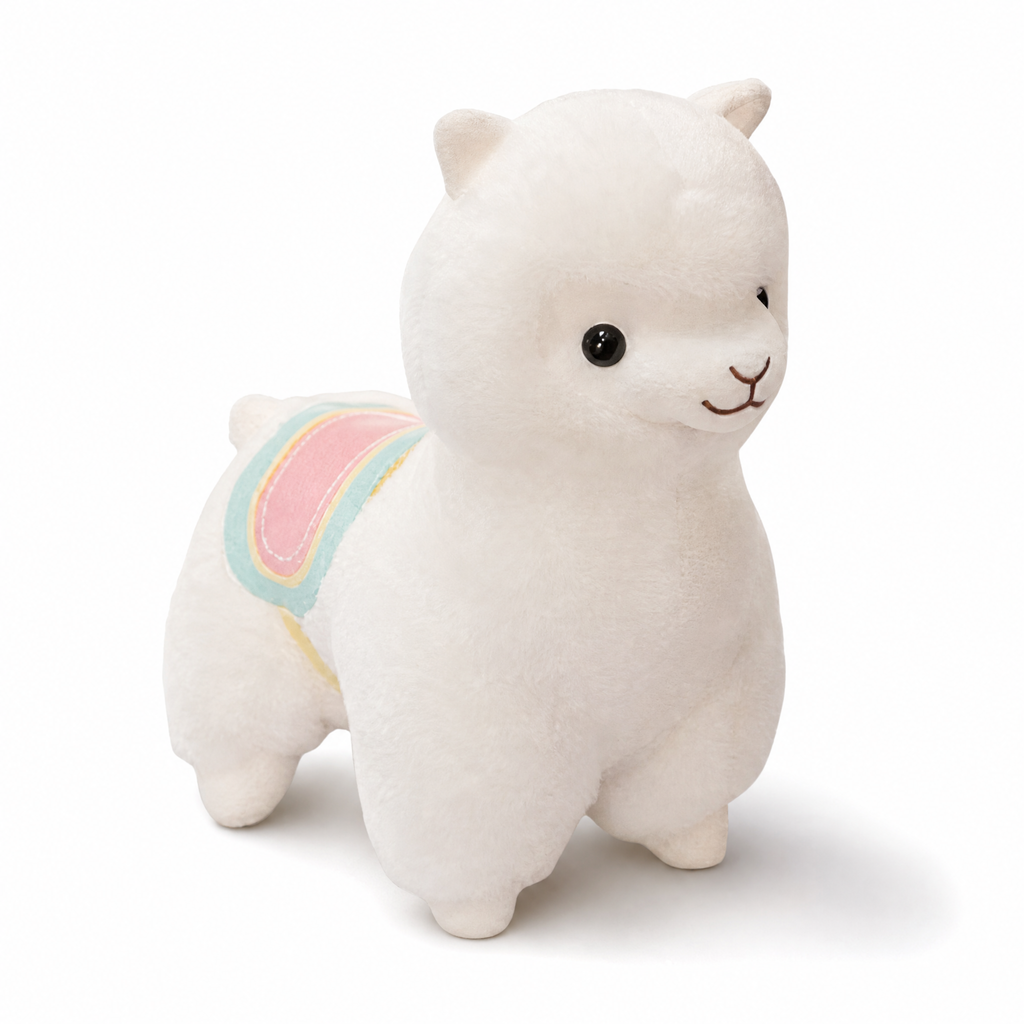 Zachte witte regenboog lama knuffel