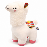 Kleurrijke lama knuffel met krullende manen