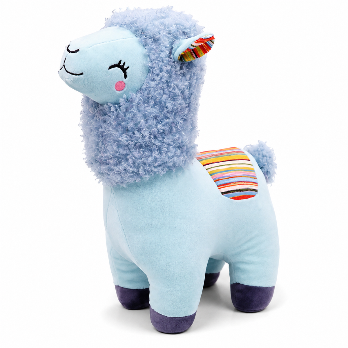 Kleurrijke lama knuffel met krullende manen