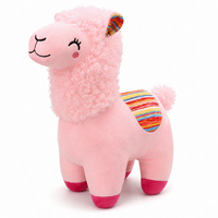 Kleurrijke lama knuffel met krullende manen