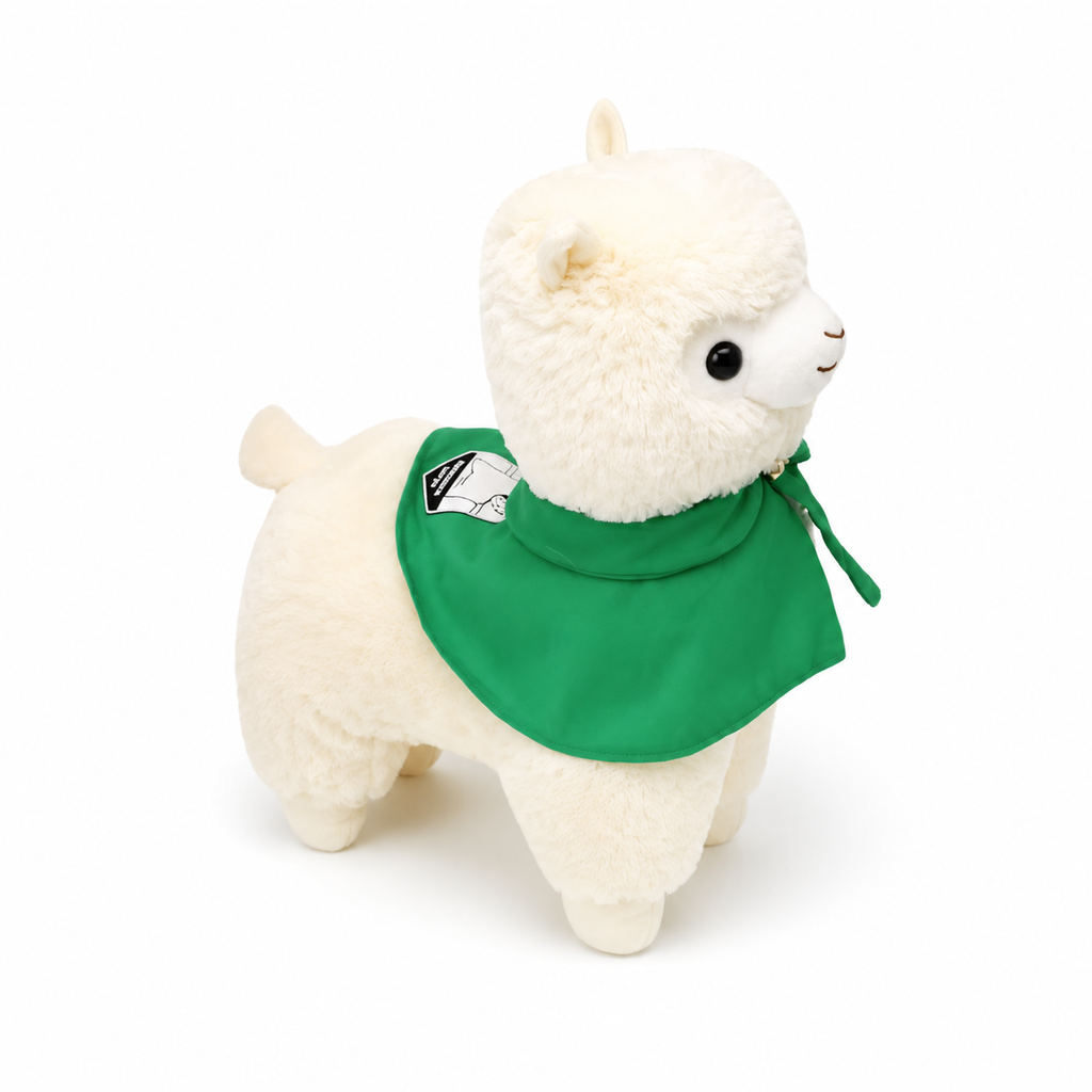 Tovenaar lama knuffel met groene cape