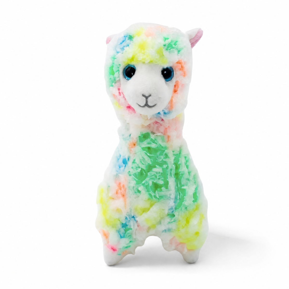 Veelkleurige lama knuffel 15 cm