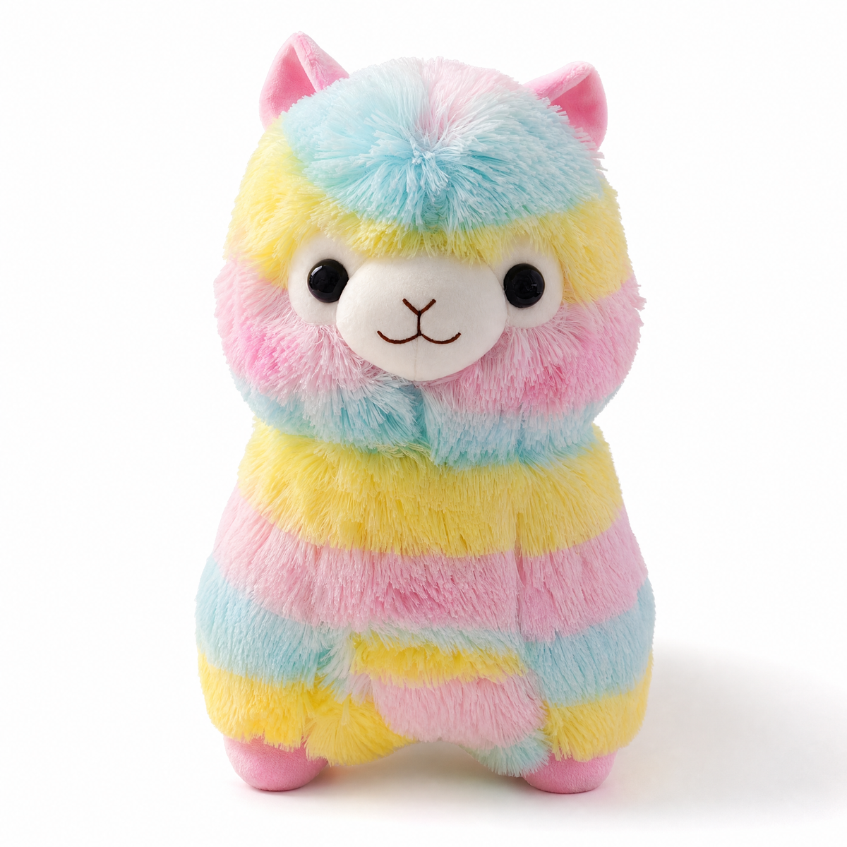 Veelkleurige regenboog lama knuffel 25 cm