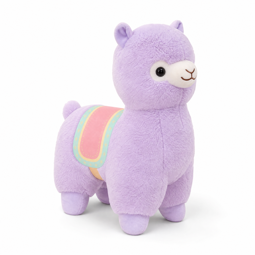 Roze regenboog lama knuffel 35 cm