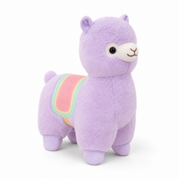 Roze regenboog lama knuffel 35 cm
