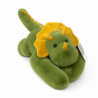 Verzwaarde groene triceratops dinosaurus knuffel