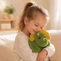 Verzwaarde groene triceratops dinosaurus knuffel