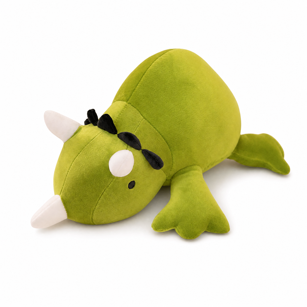 Verzwaarde groene dinosaurus knuffel