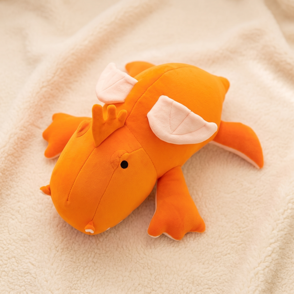 Verzwaarde oranje draak knuffel
